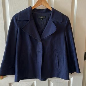 Talbots, 3 button blazer, size 6 - Navy blue.